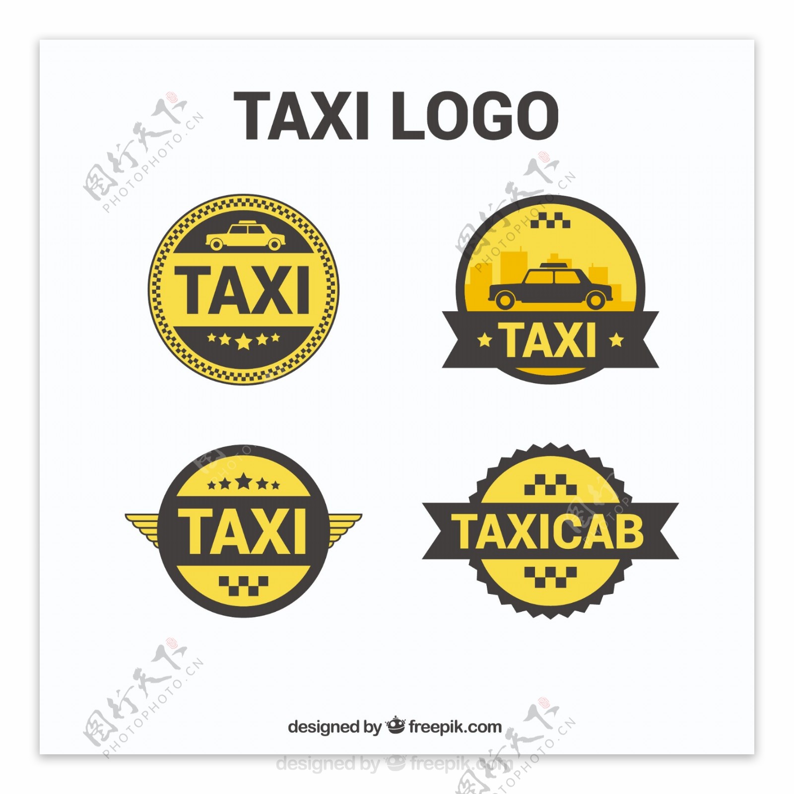 出租车服务的圆形标志