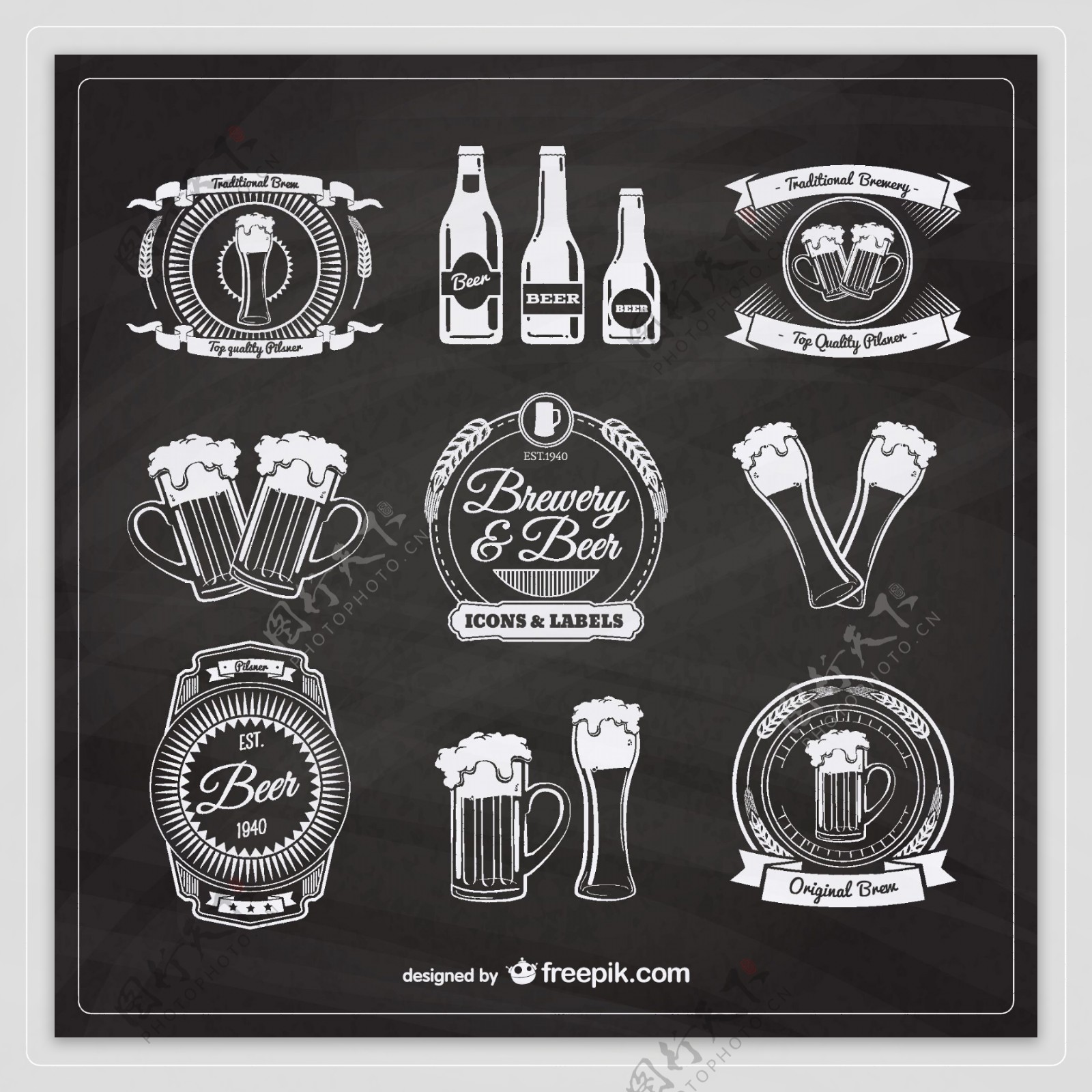复古风格的啤酒徽章