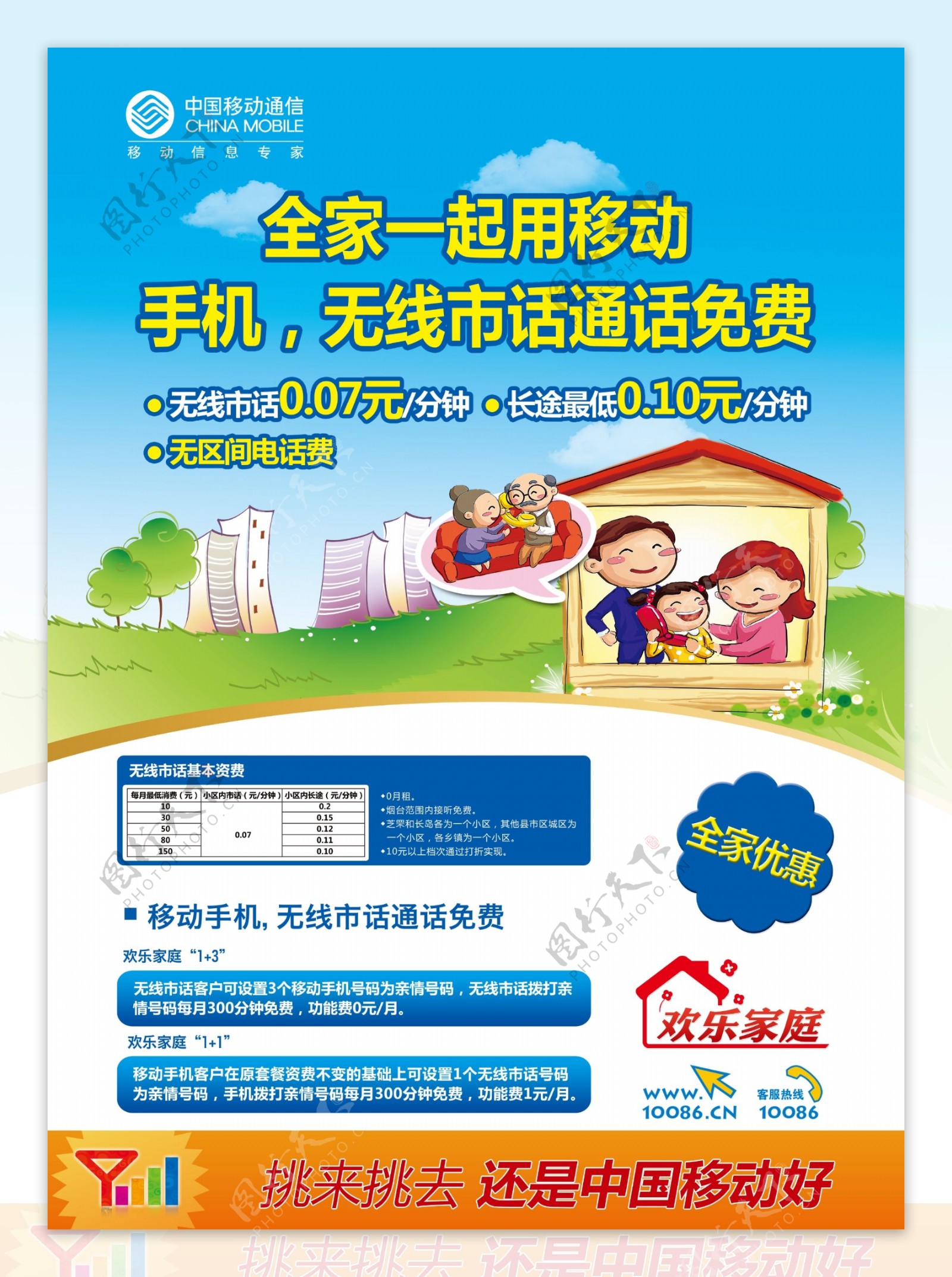 中国移动家庭单页