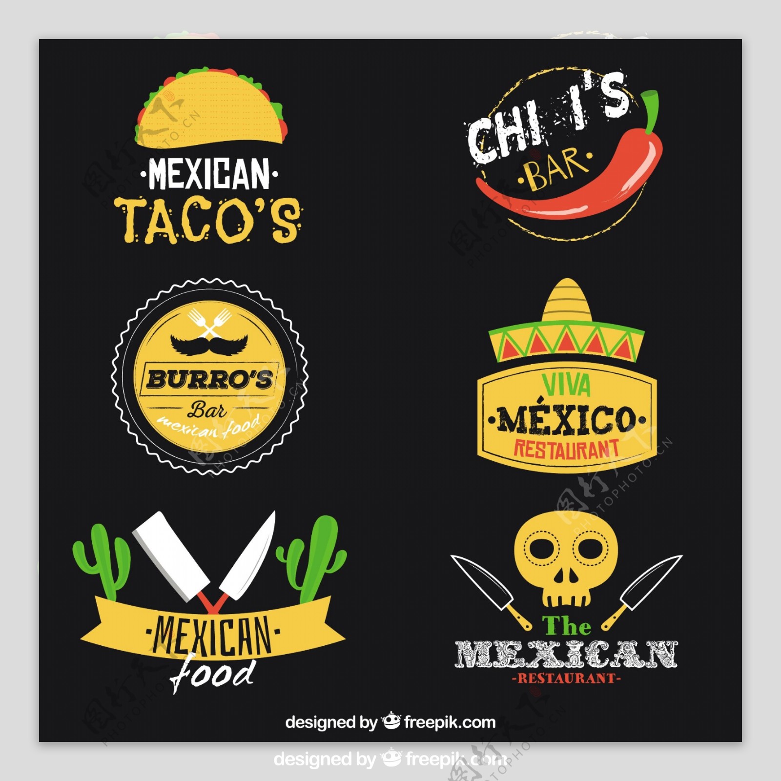 各种墨西哥食品标识