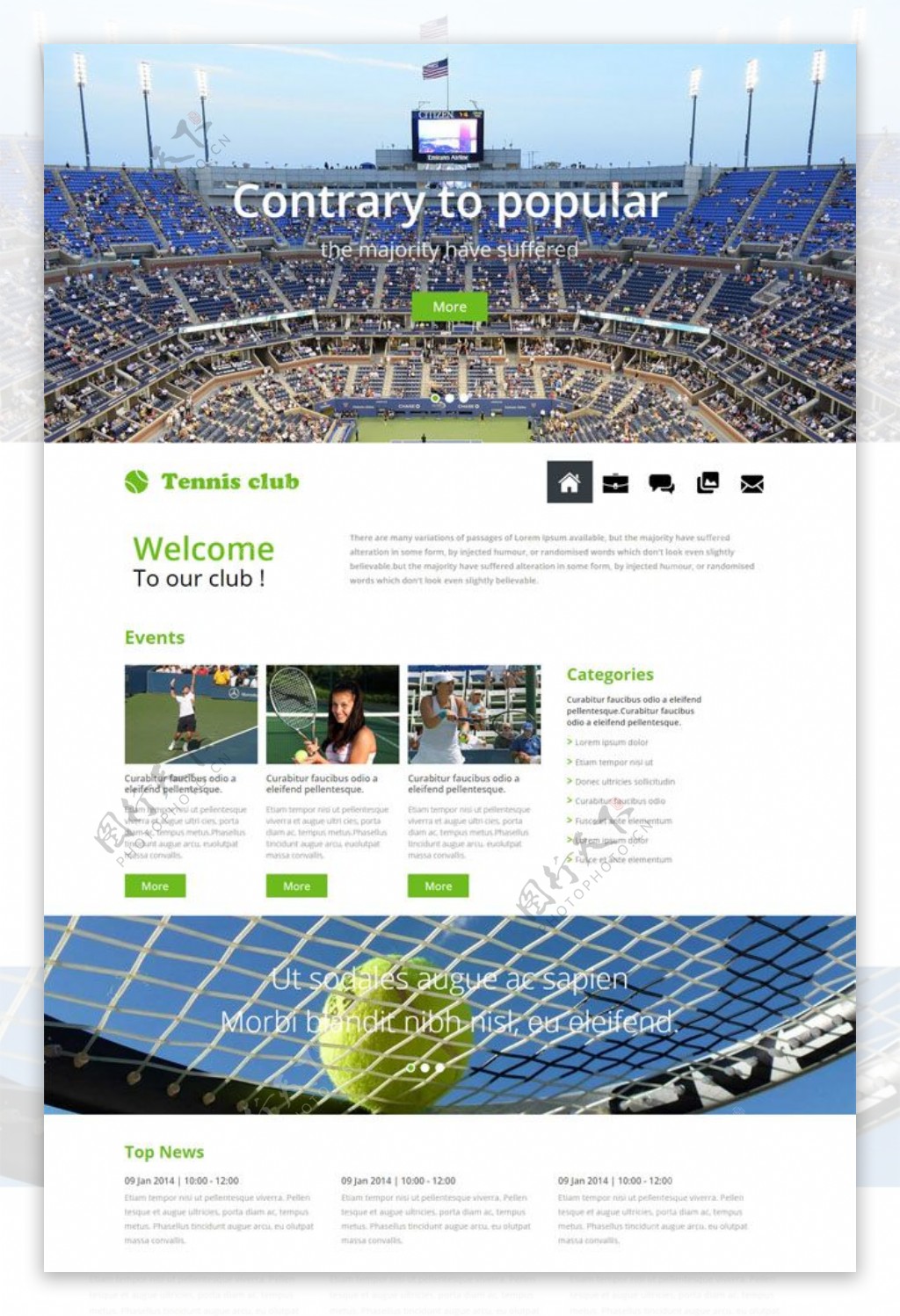 大气网球运动html模板