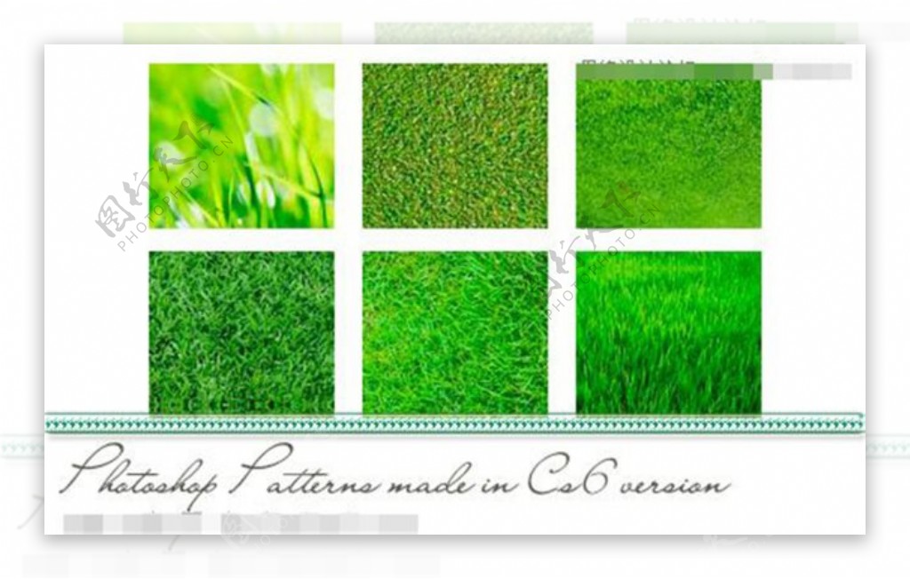 绿色草地和草丛背景PS图案