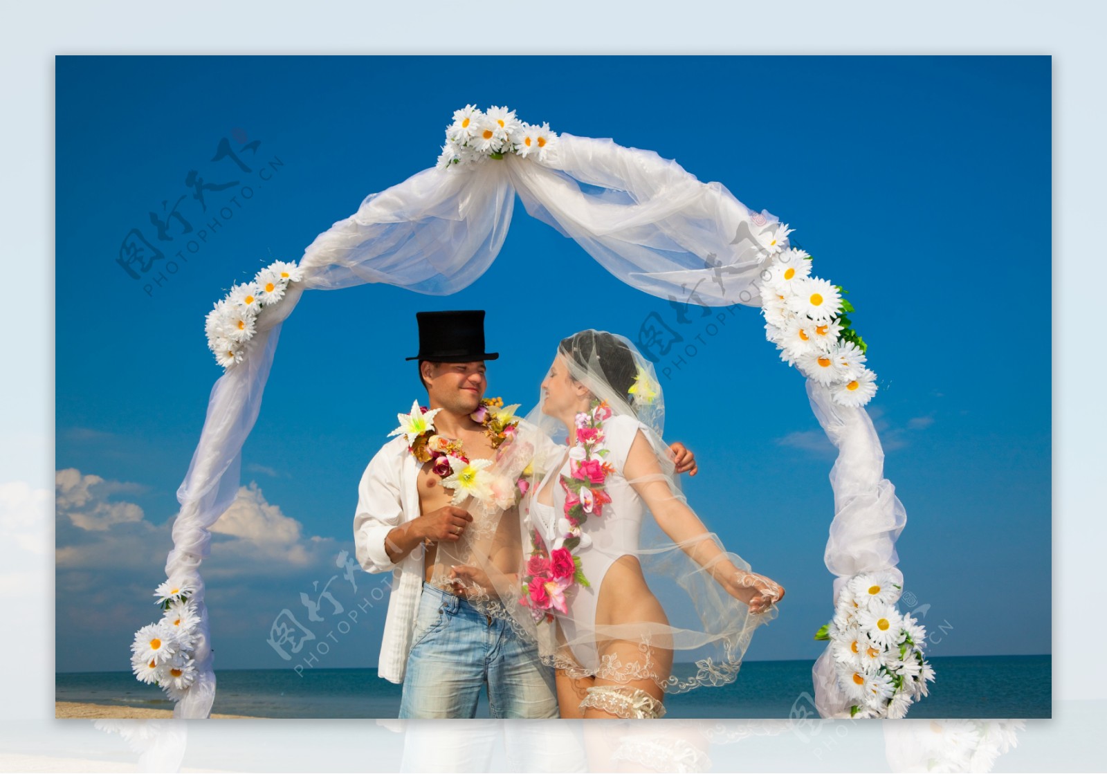 沙滩婚礼与布置图图片