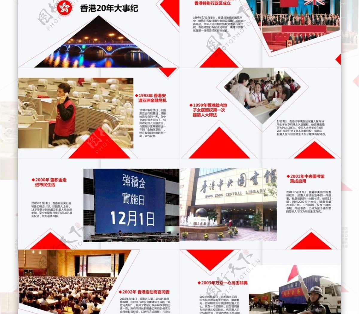 香港回归20周年党建工作汇报PPT模板