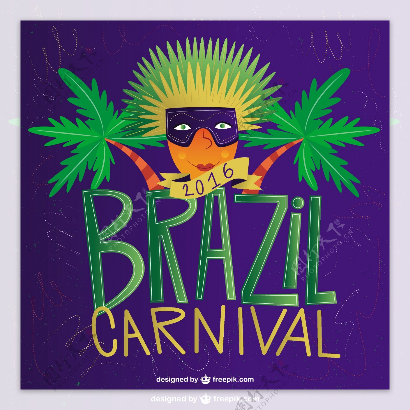 巴西狂欢2016大背景与棕榈树