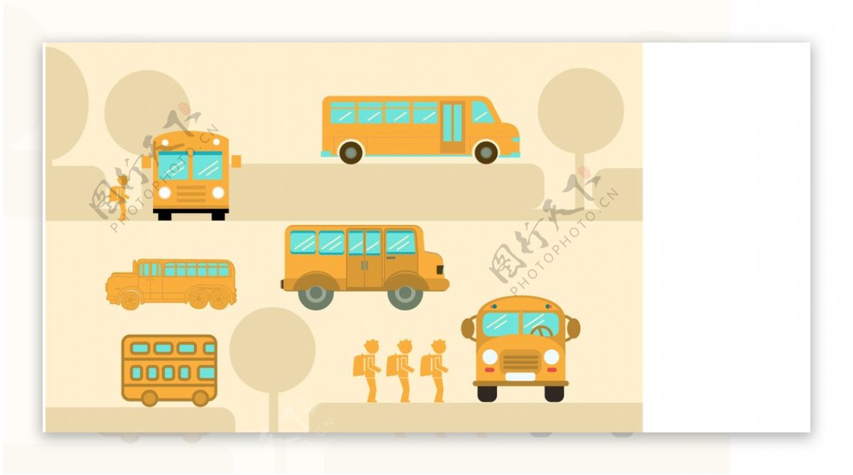 学校巴士插画