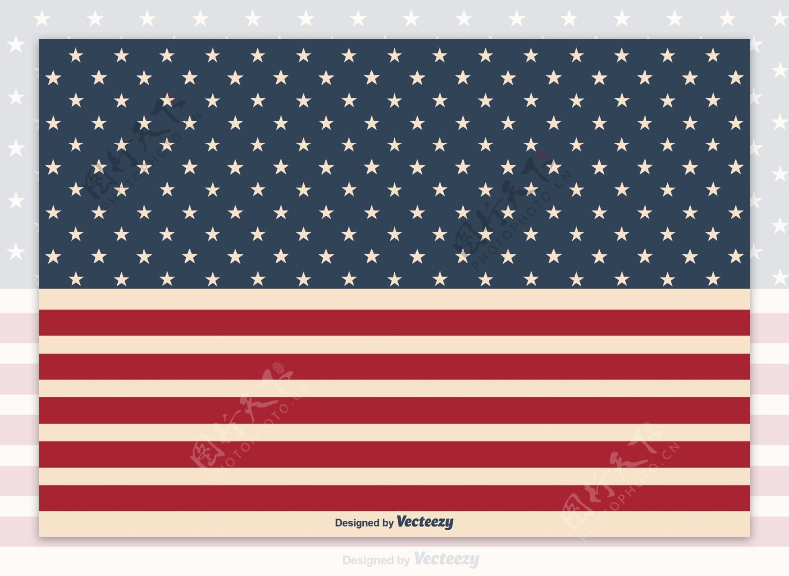 垃圾的美国国旗背景