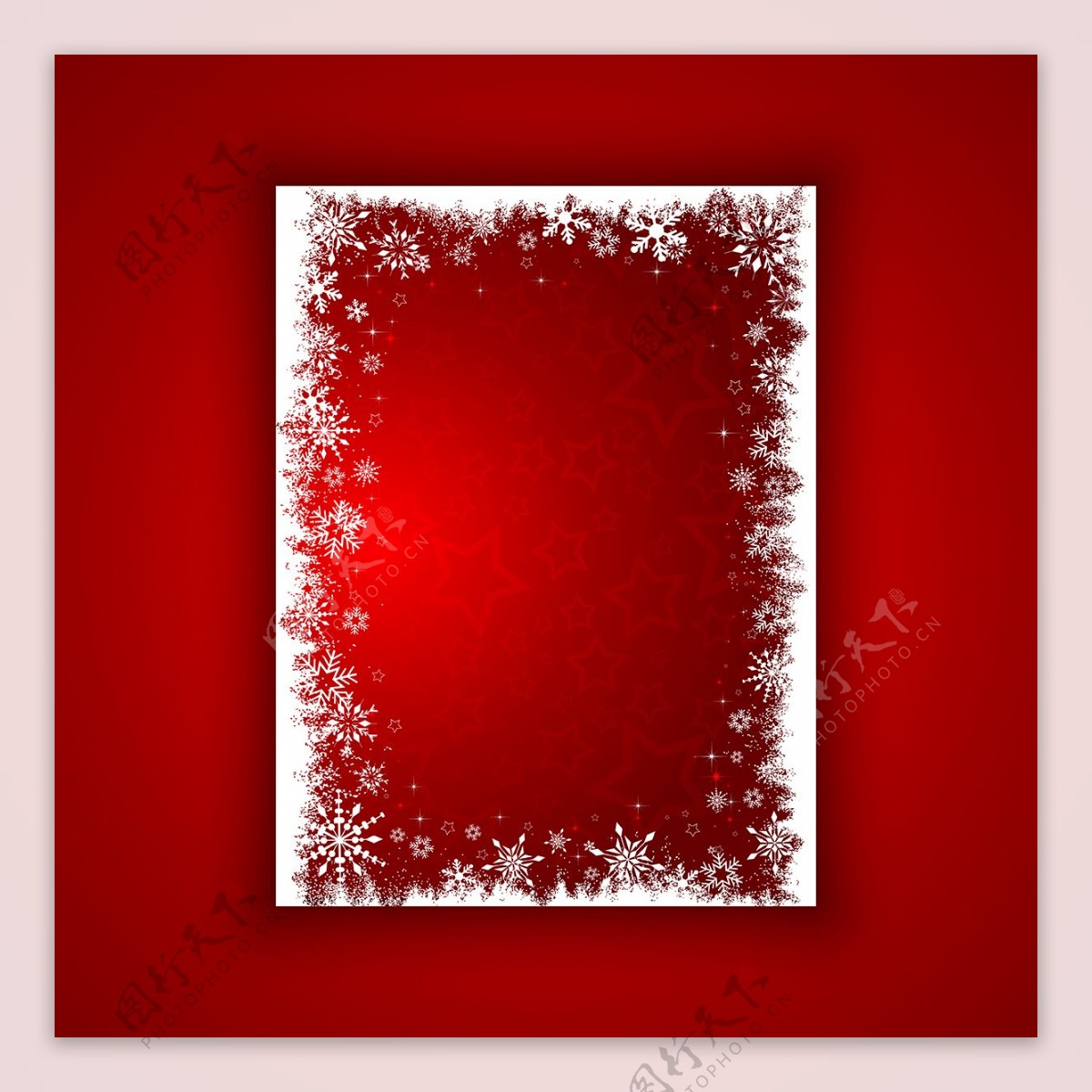 红色背景与白色的框架圣诞