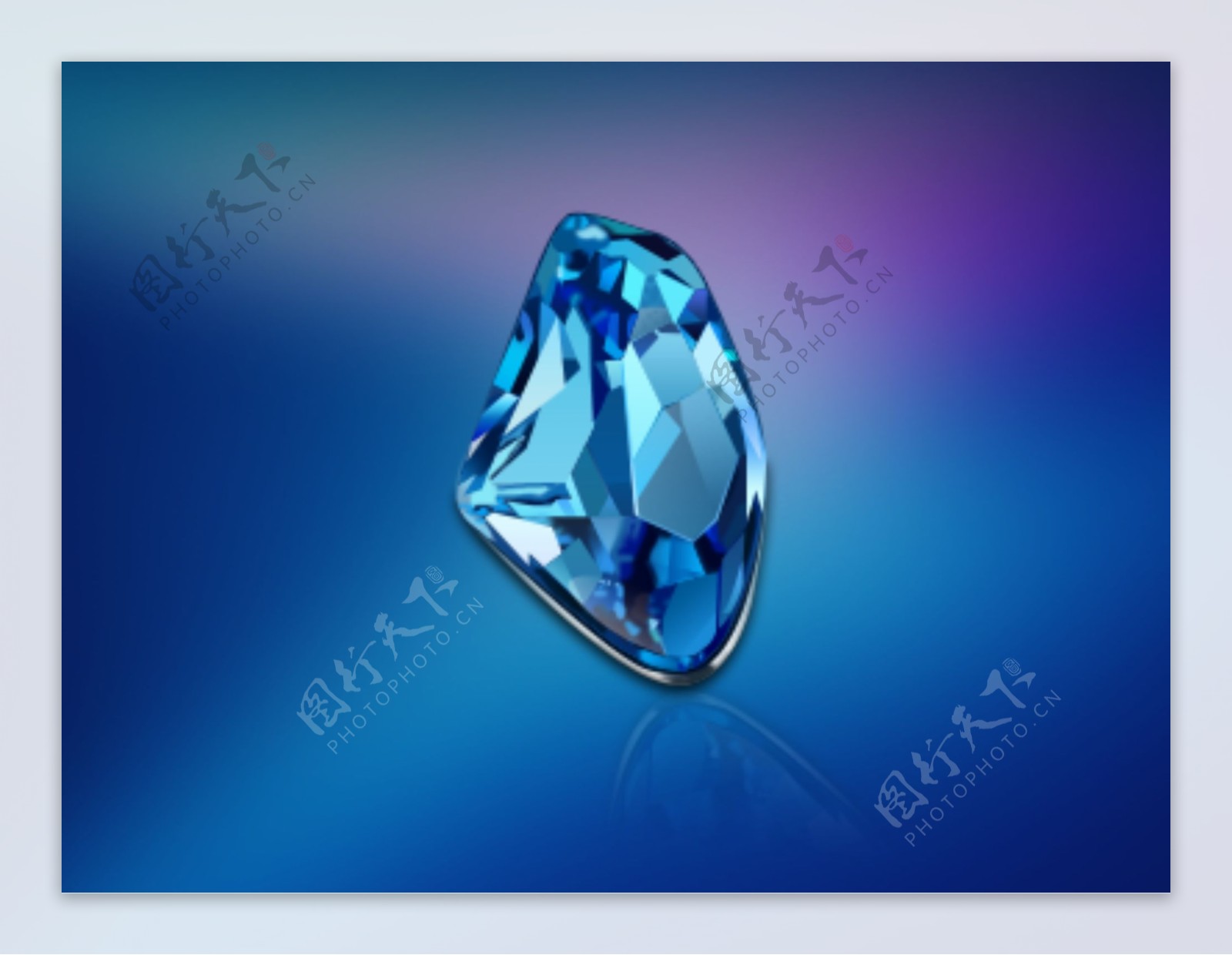 蓝色背景水晶钻石PSD分层素材