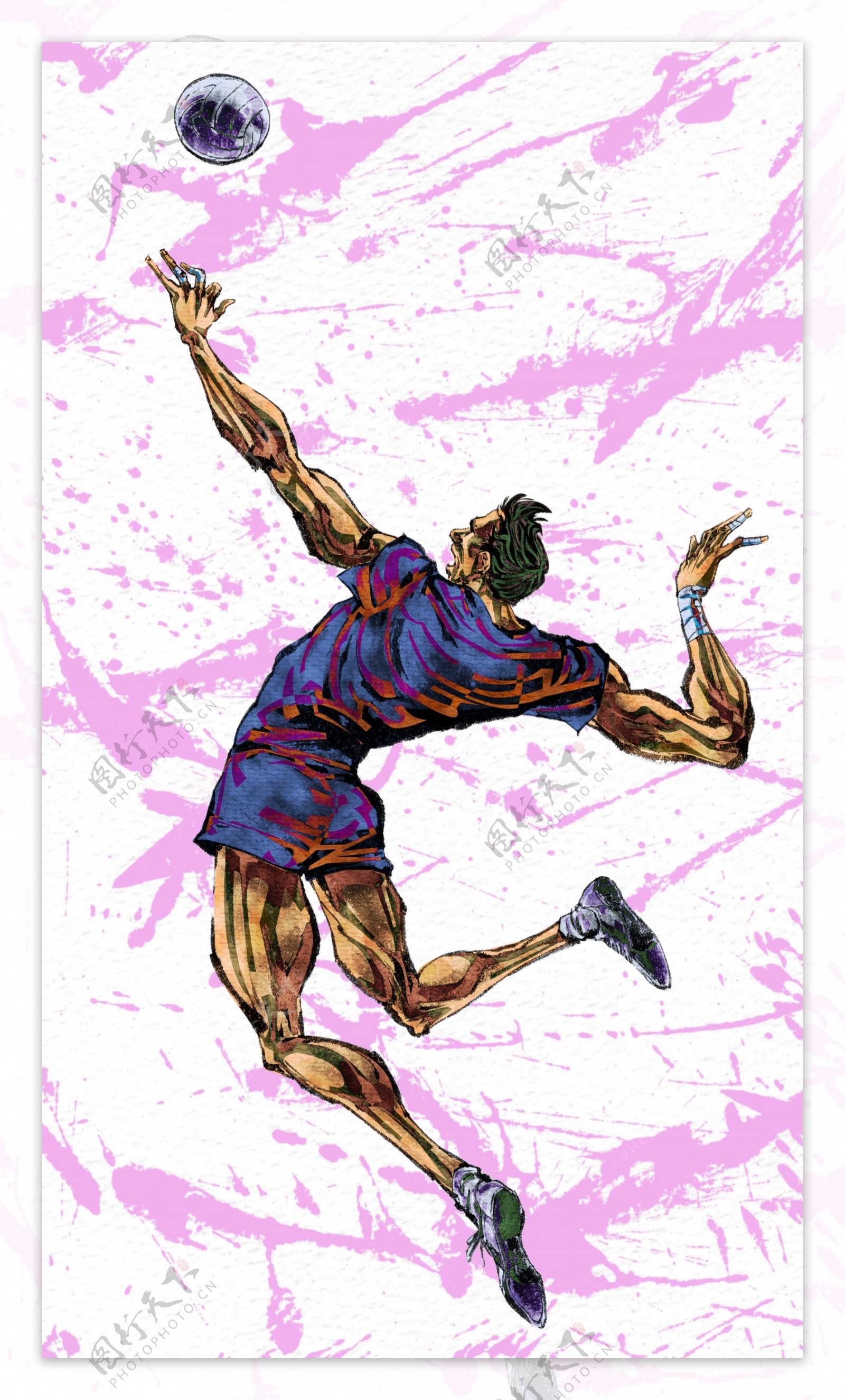 运动健身绘画人物分层素材PSD015