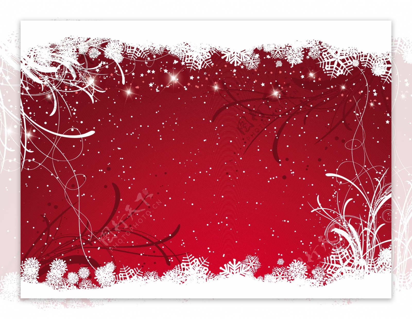 多雪的红色圣诞背景