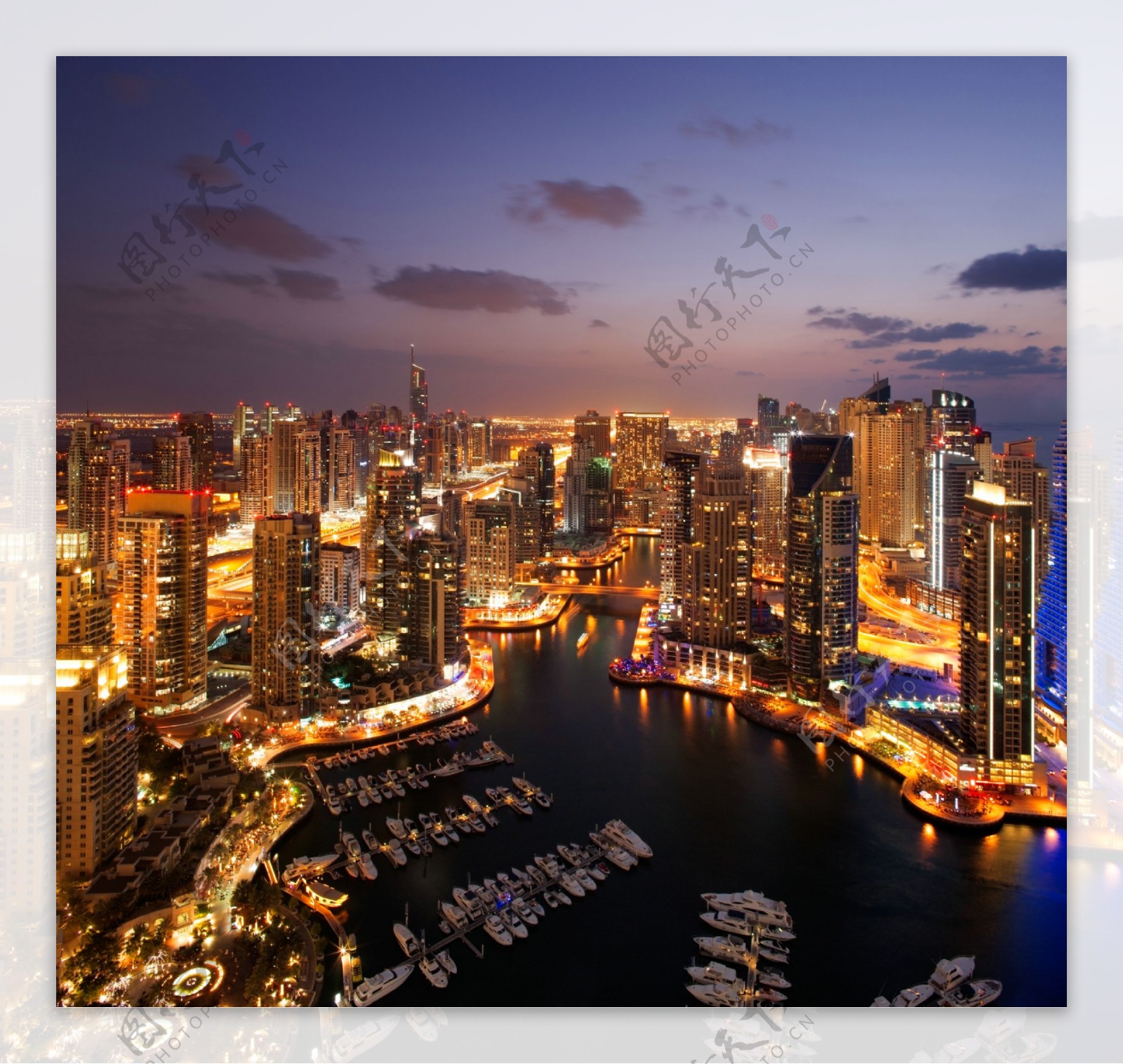 五光十色的迪拜夜景图片素材-编号24952047-图行天下
