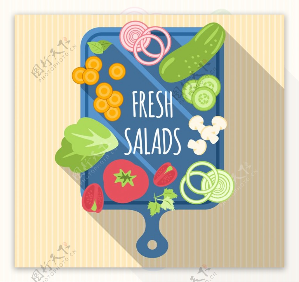 新鲜沙拉蔬菜矢量素材