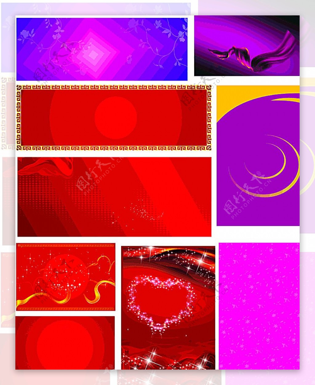 分层紫色红色背景图图片