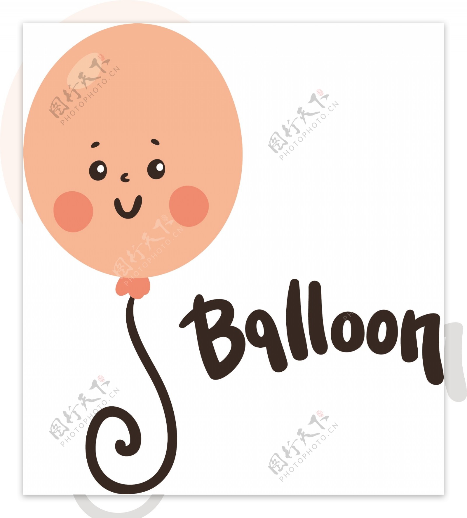 气球卡通动物水果童话小孩子矢量