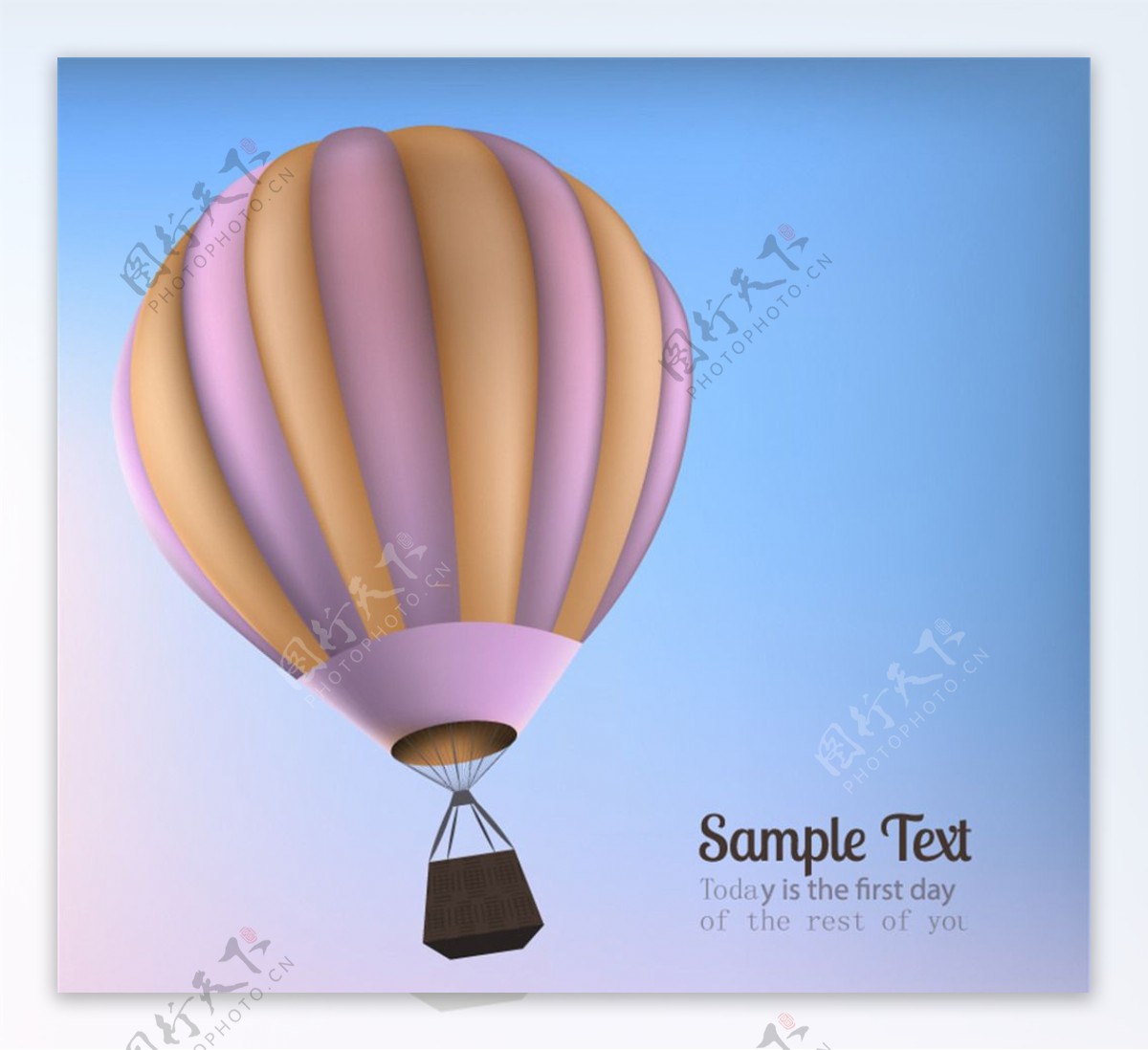 创意热气球文本背景矢量素材