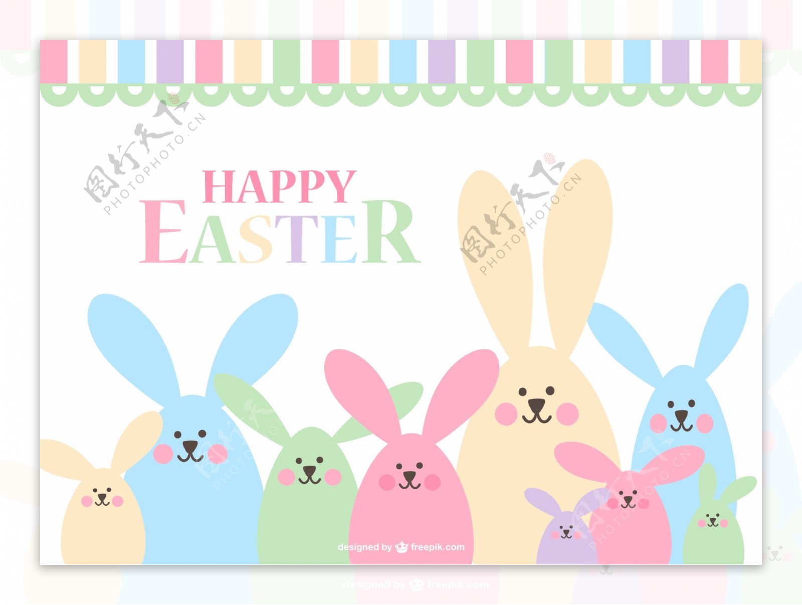 快乐的复活节兔子的设计