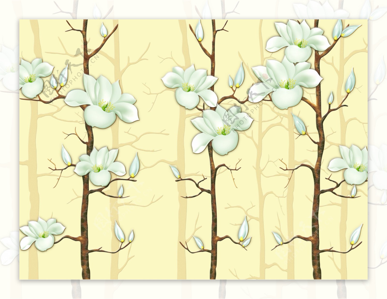 树枝花卉装饰背景