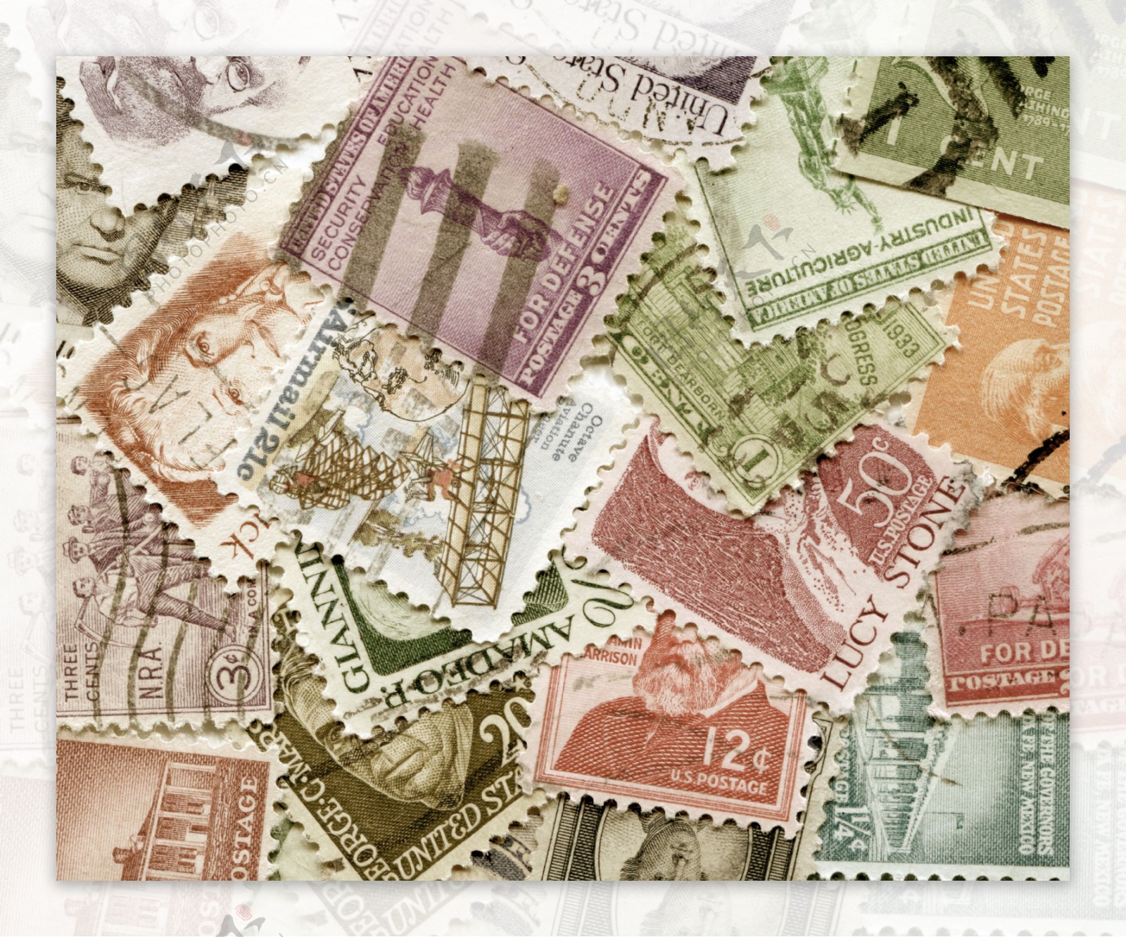 复古邮票摄影图片