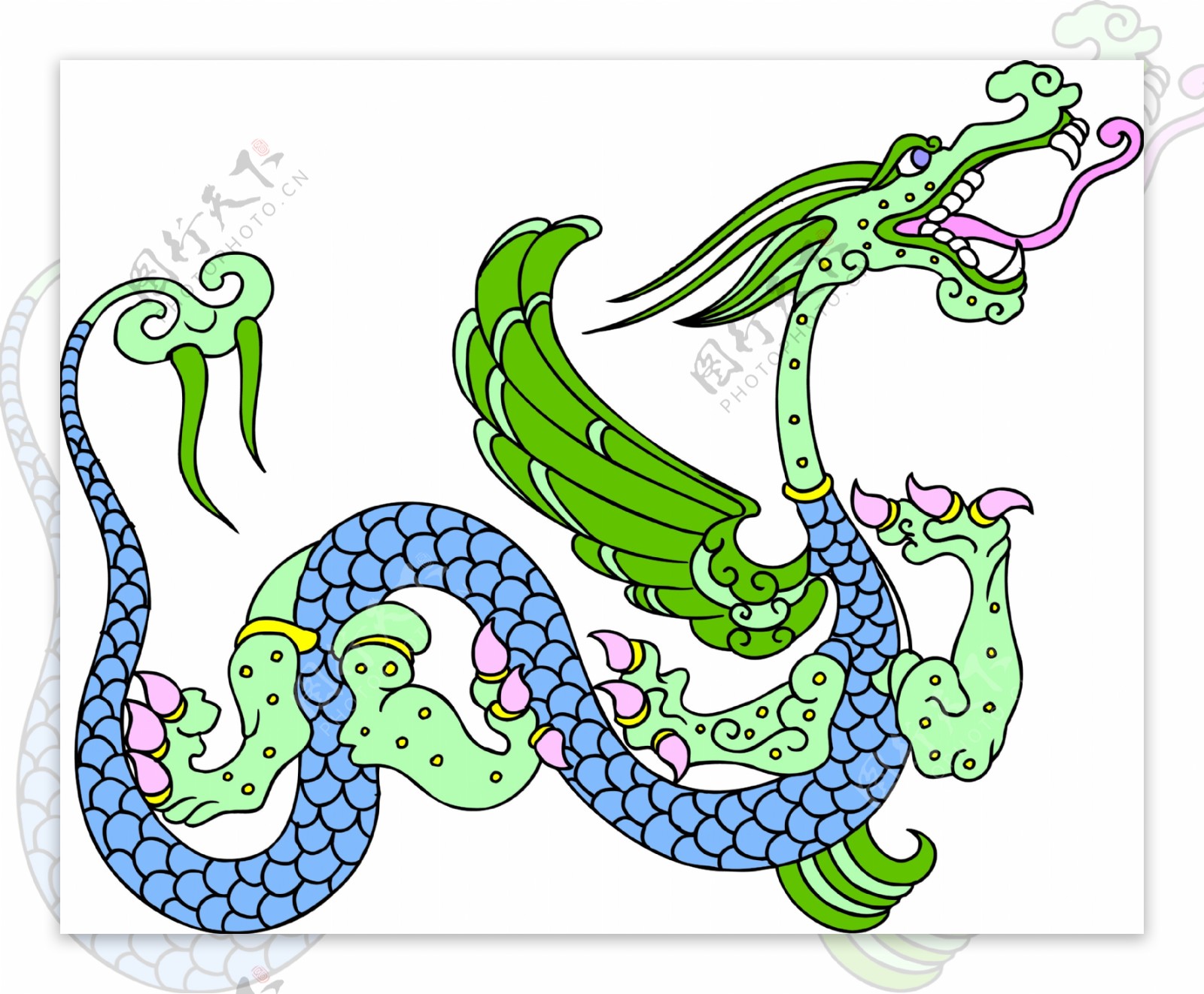 龙纹吉祥图案中国传统图案0066