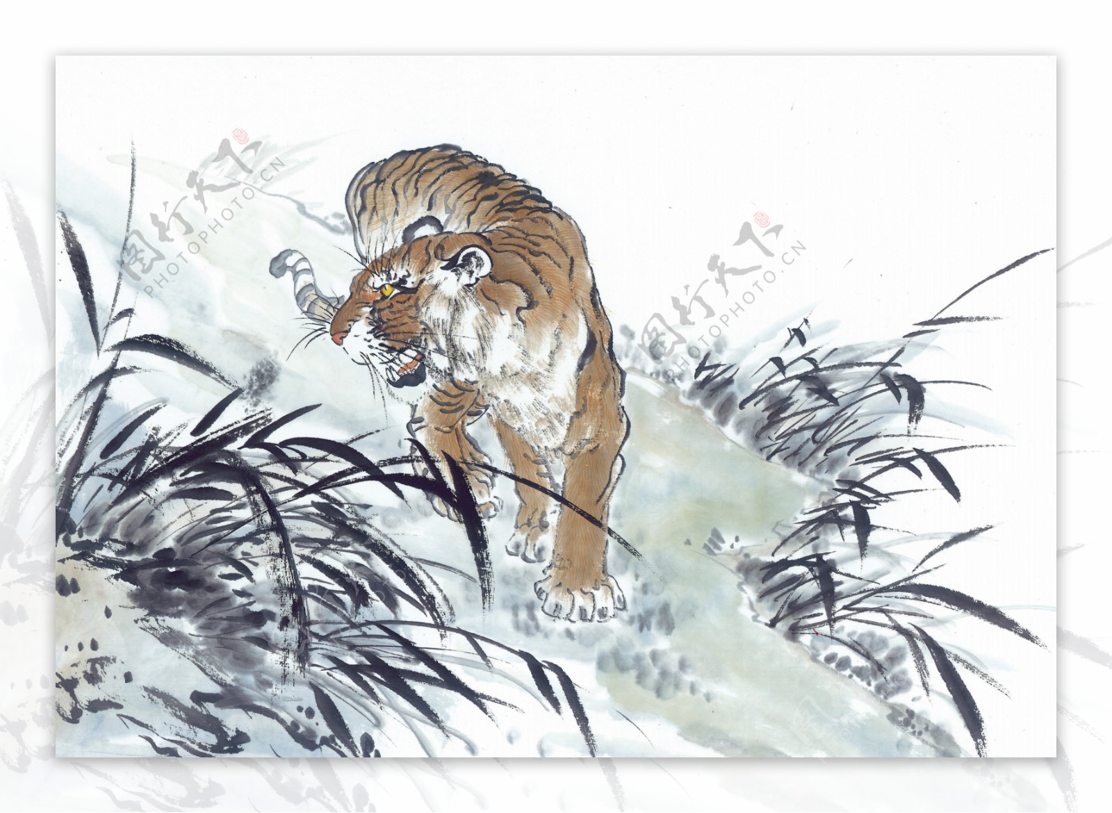 老虎十二生肖中国画0015
