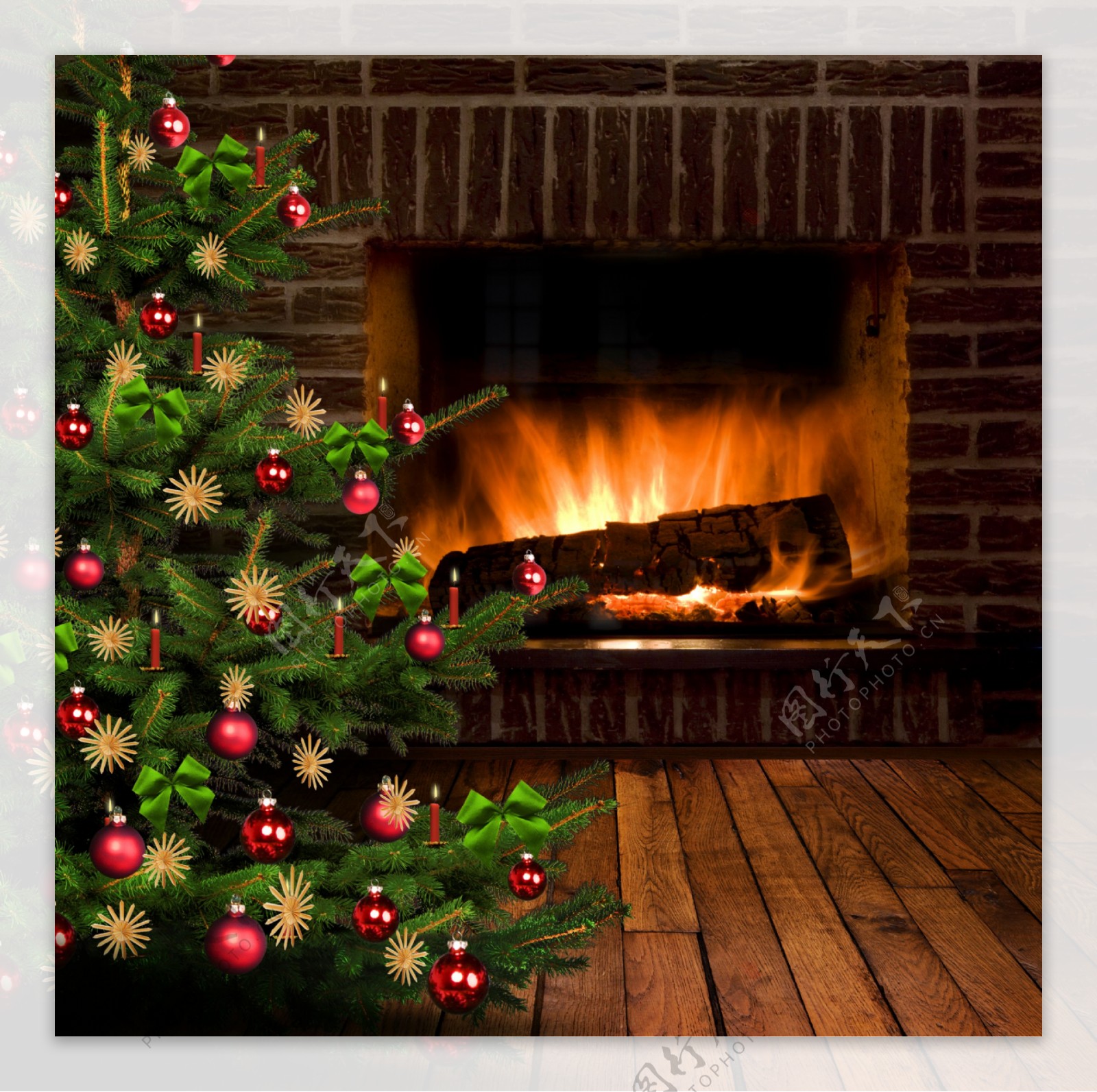 圣诞树与火焰图片