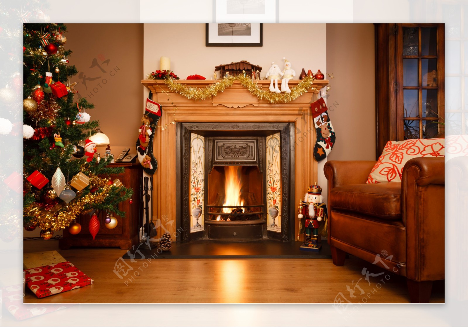 客厅圣诞布置图片