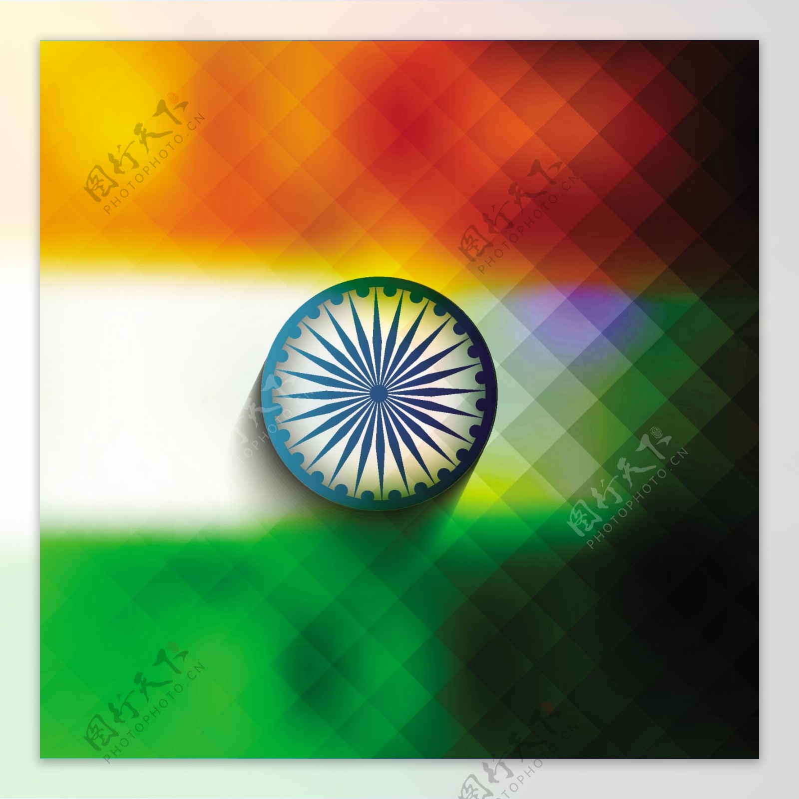 马赛克图案印度国旗