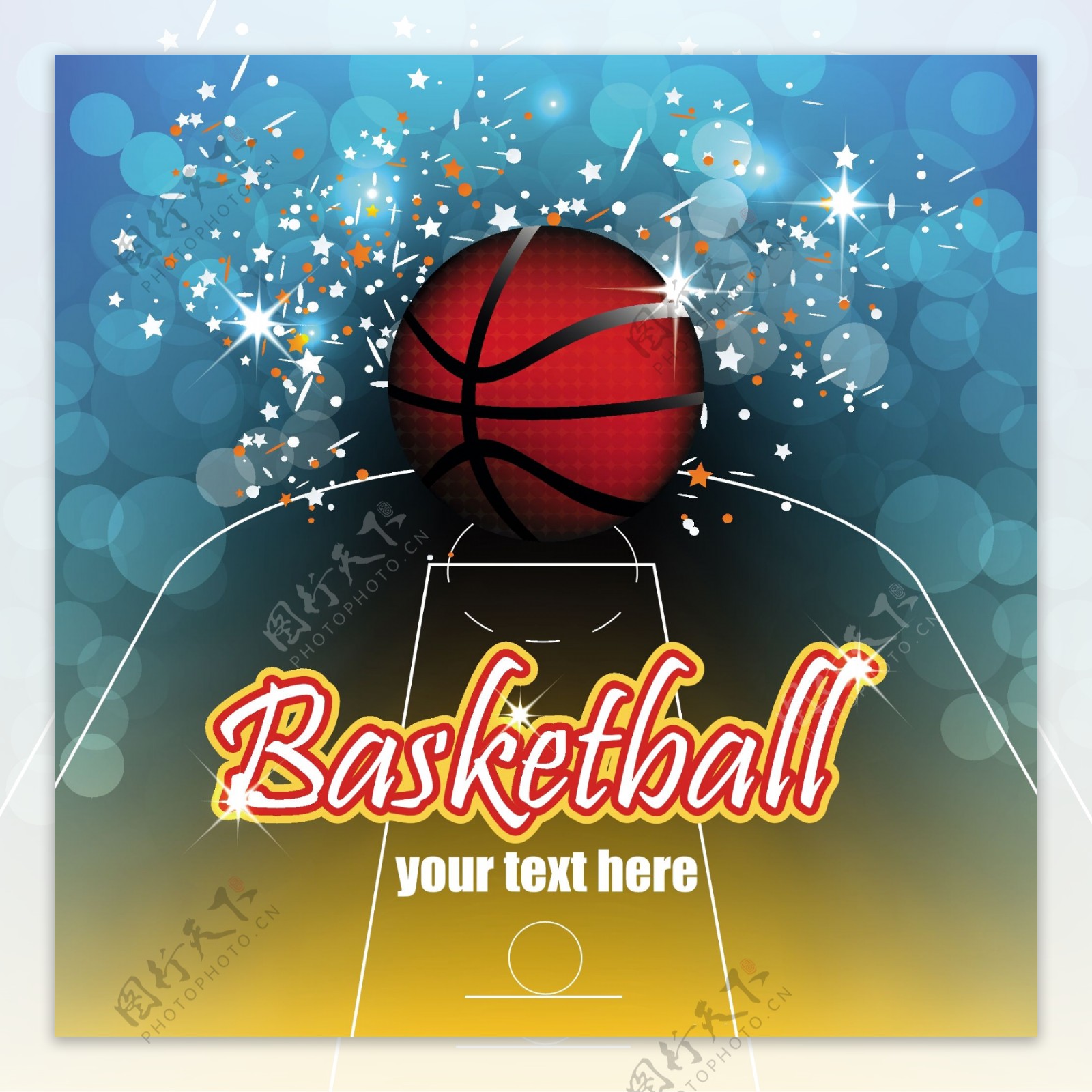 创意篮球海报矢量素材图片