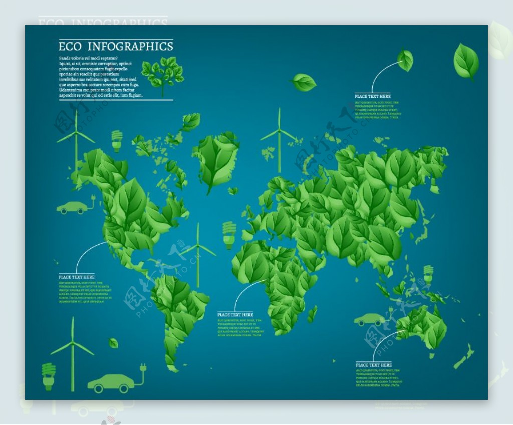 绿叶环保图表设计