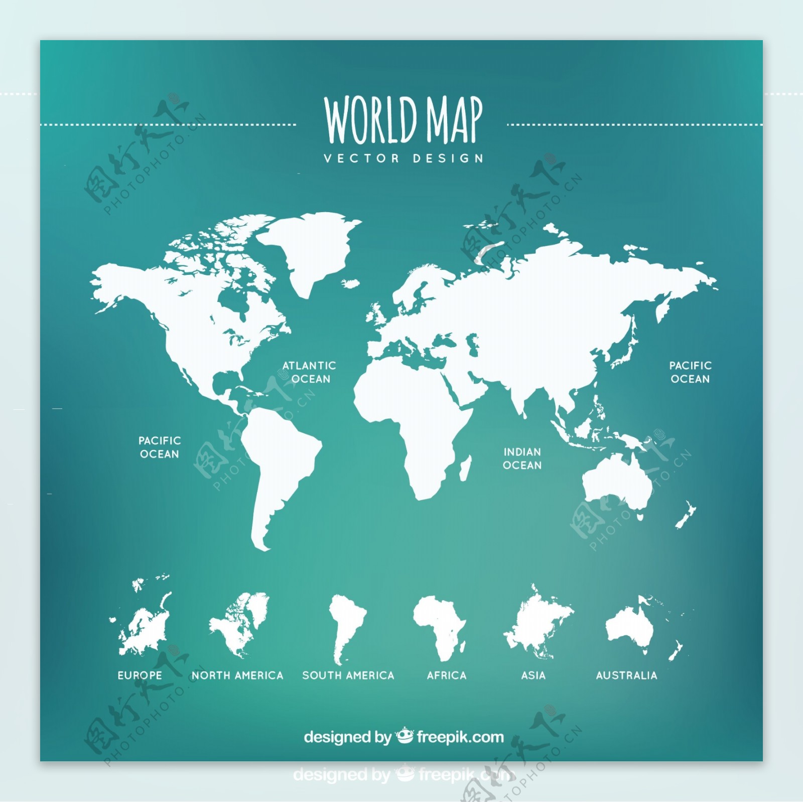 白色的世界地图