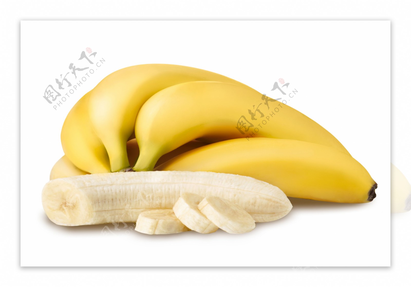 切成片的香蕉肉与香蕉图片