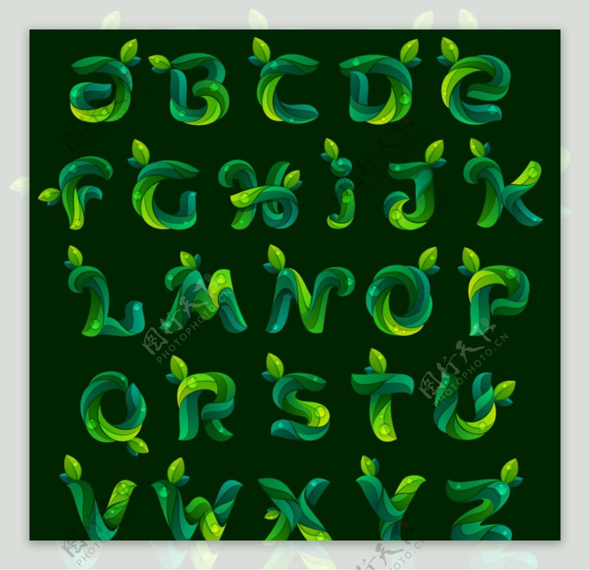 绿色字母设计
