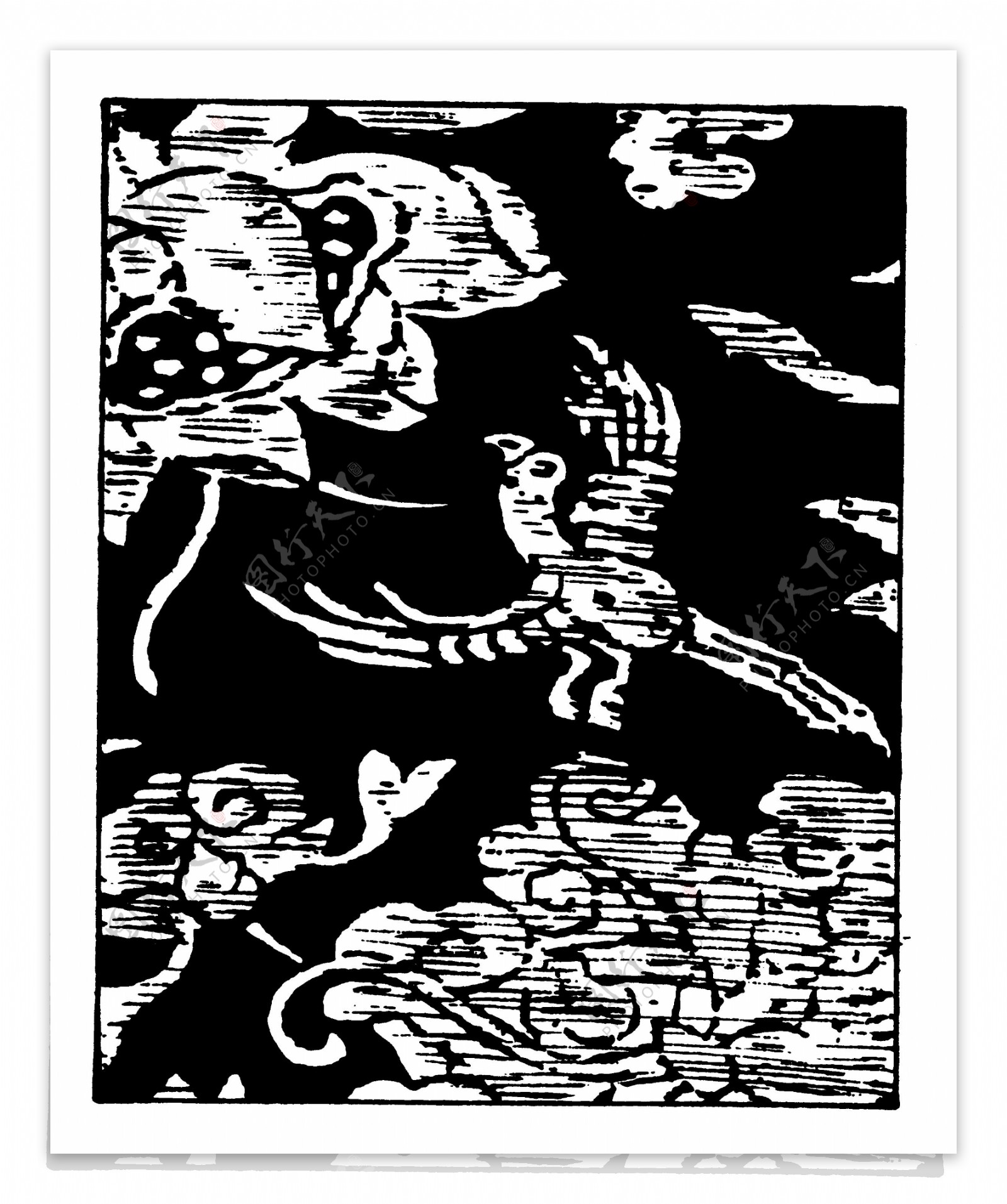 清代花鸟图案中国传统图案0010