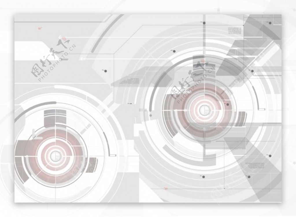 白色透明科技感圆圈PSD素材
