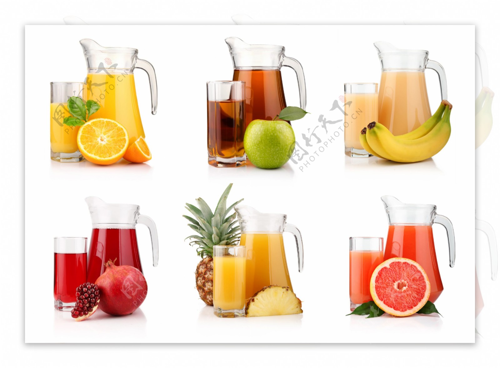 各种果汁和水果图片