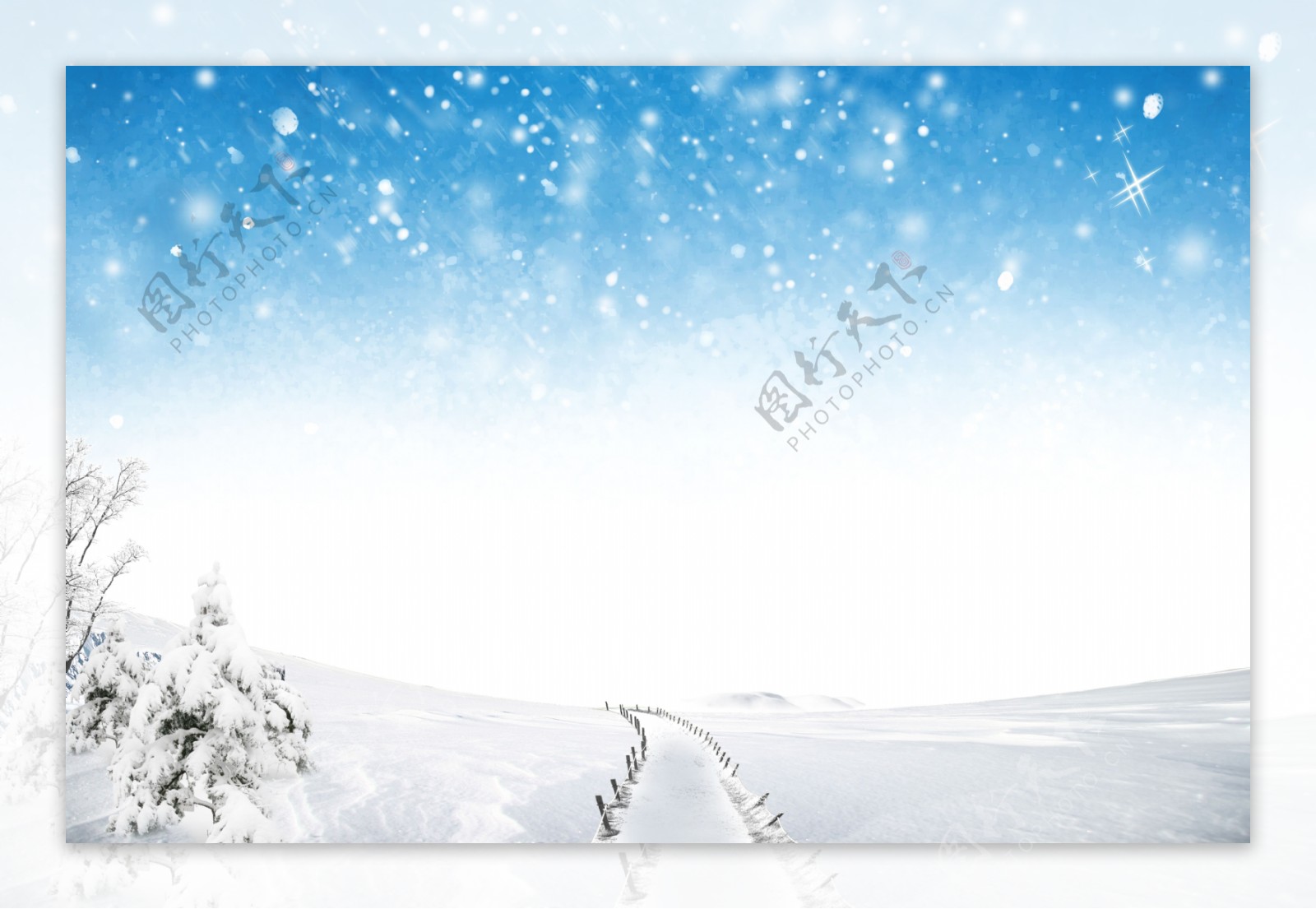 唯美冬天雪地风景图片