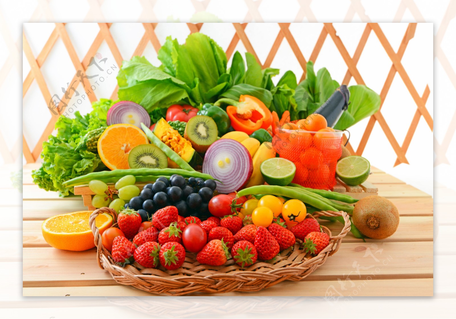 混合水果蔬菜图片