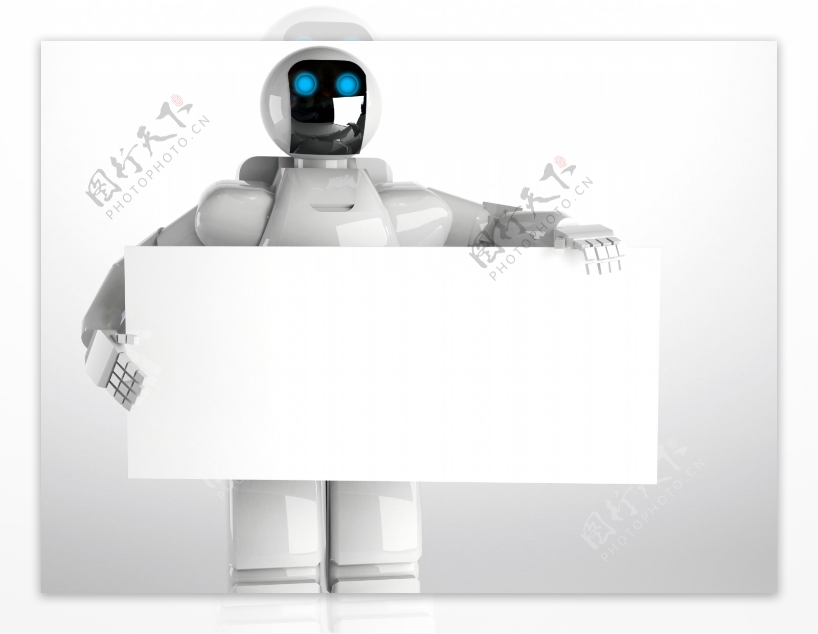 机器人手中的白板图片