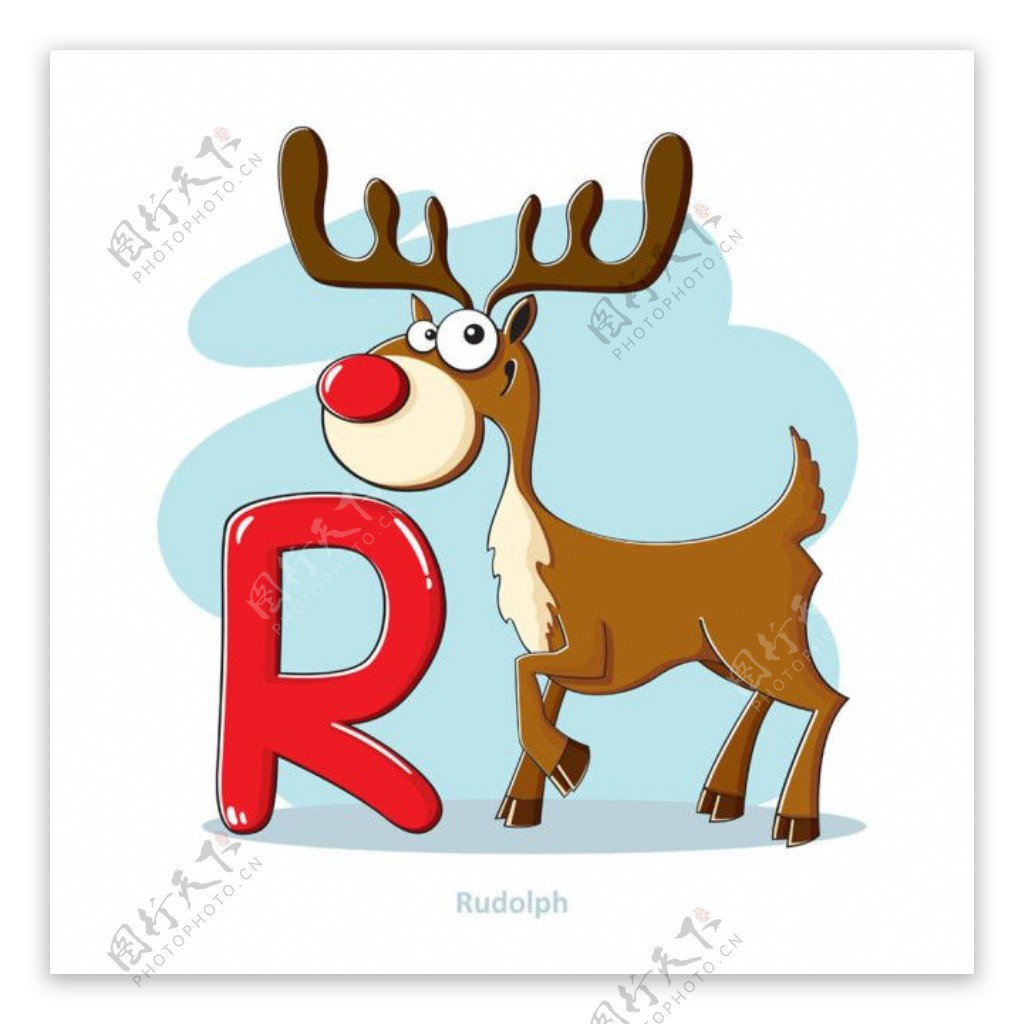 字母R和糜鹿图片