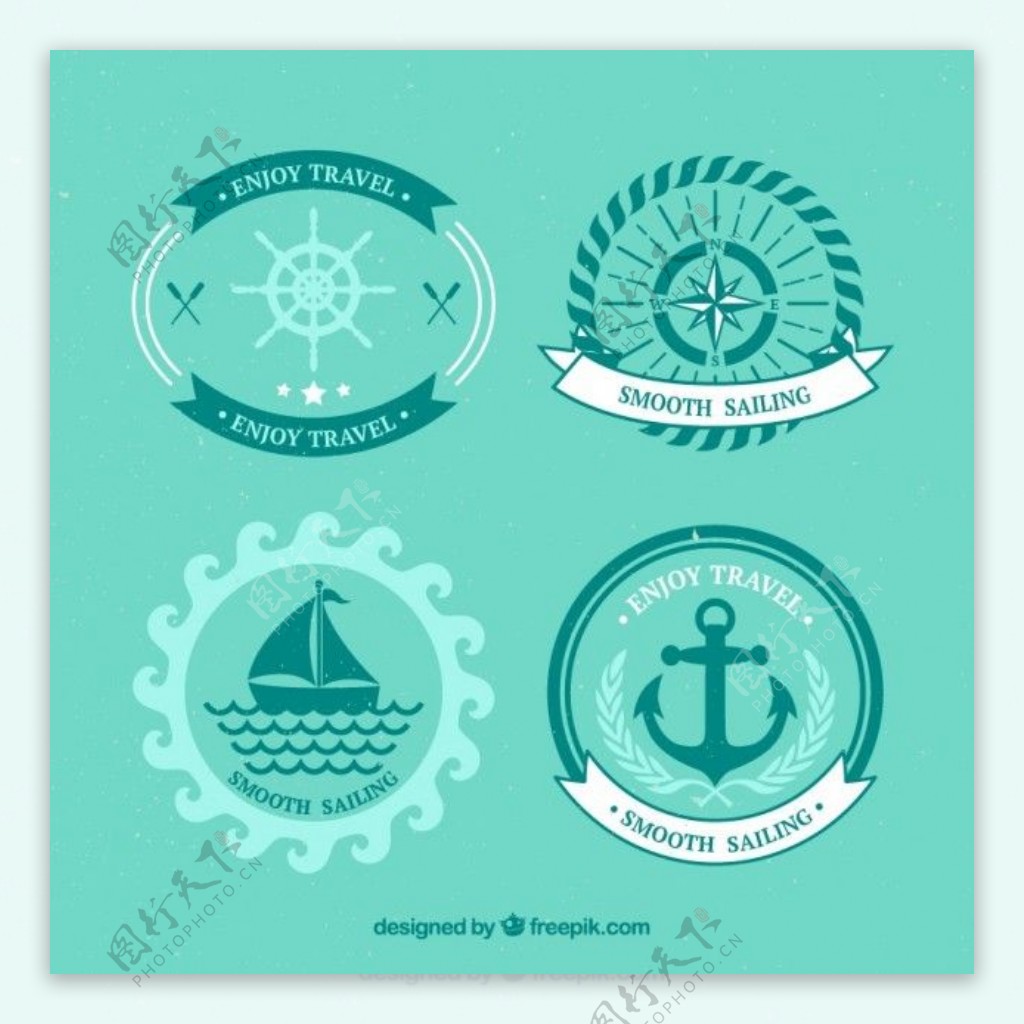 在平面设计中设置航海徽章