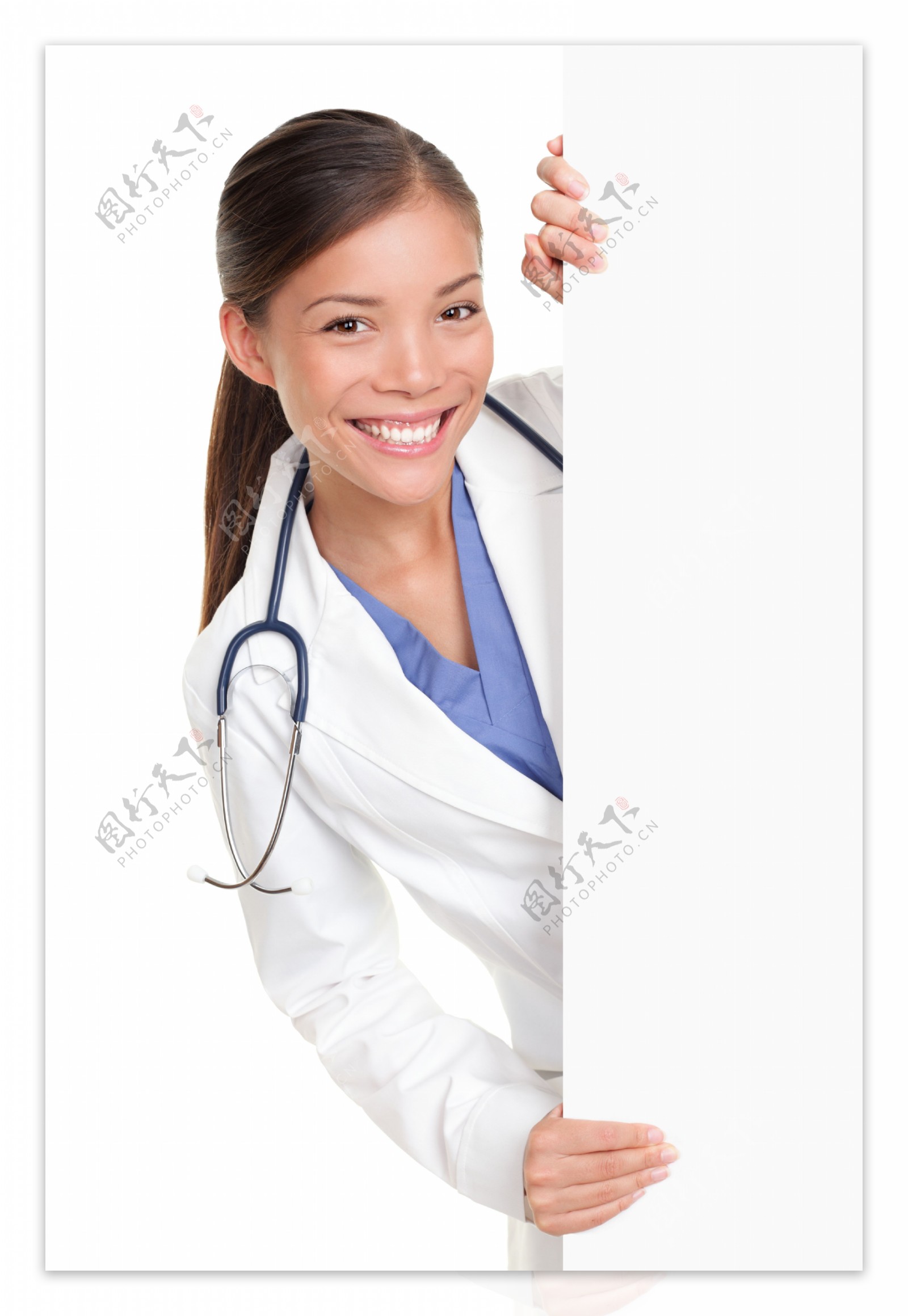 广告牌后面的女医生图片