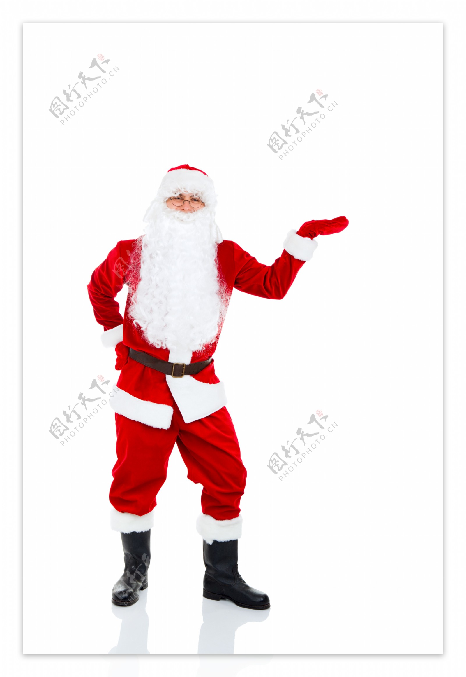 做手势的圣诞老人图片