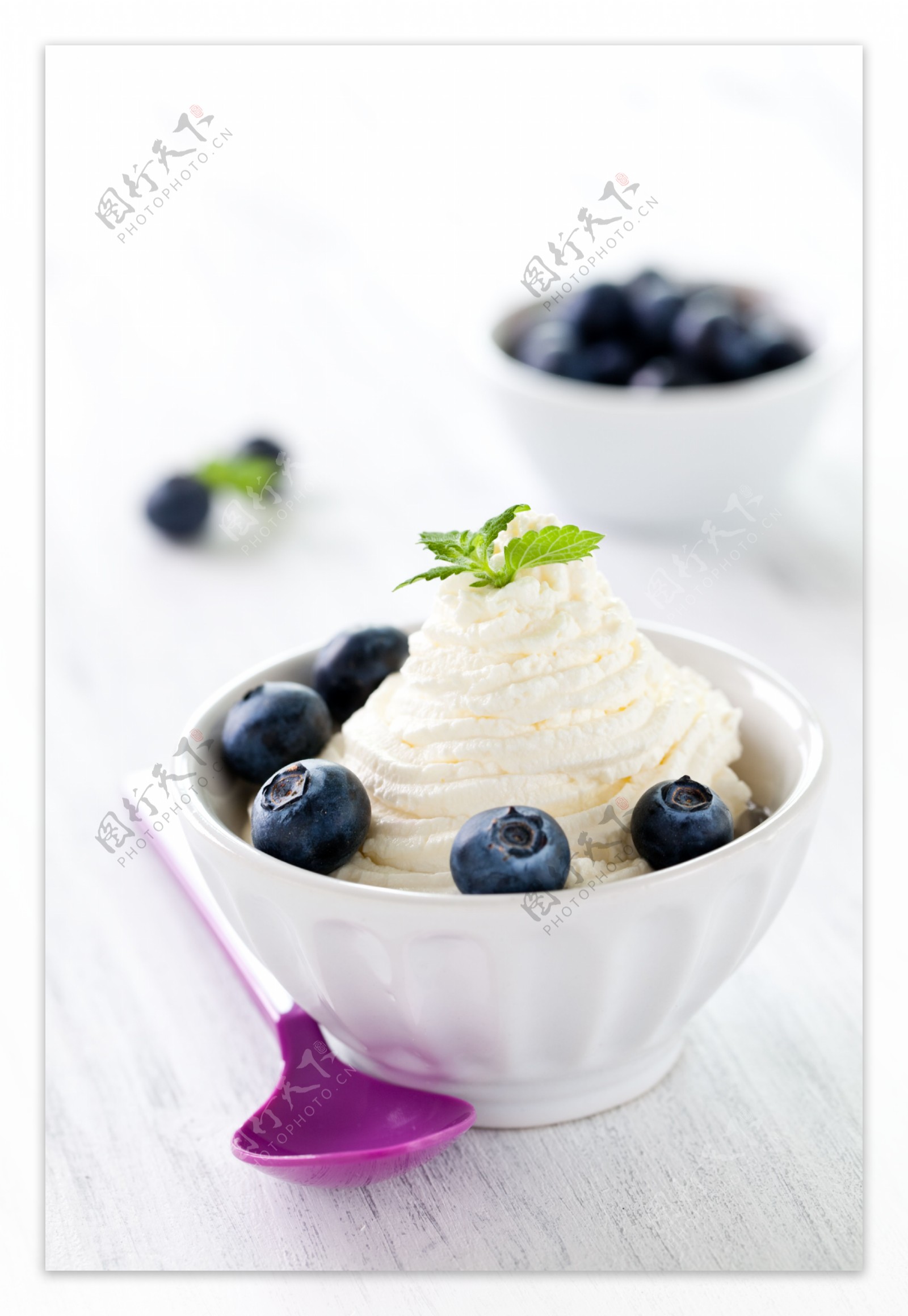 蓝莓冰淇淋图片素材-编号18435324-图行天下