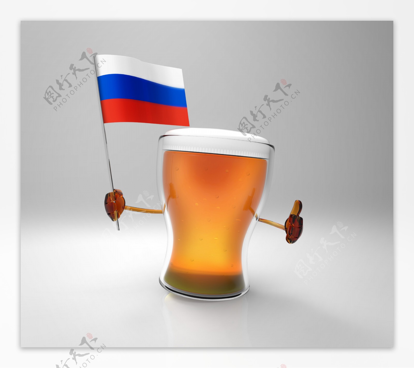 法国国旗与啤酒图片