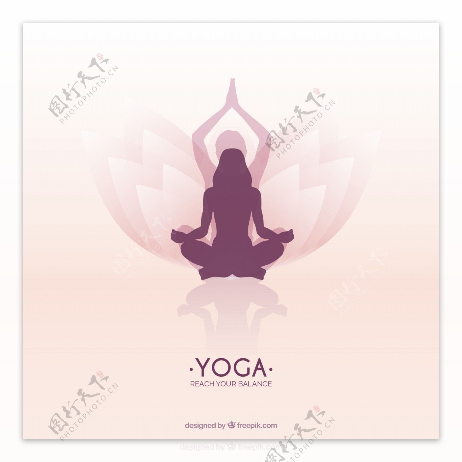 瑜伽女子标志矢量素材图片