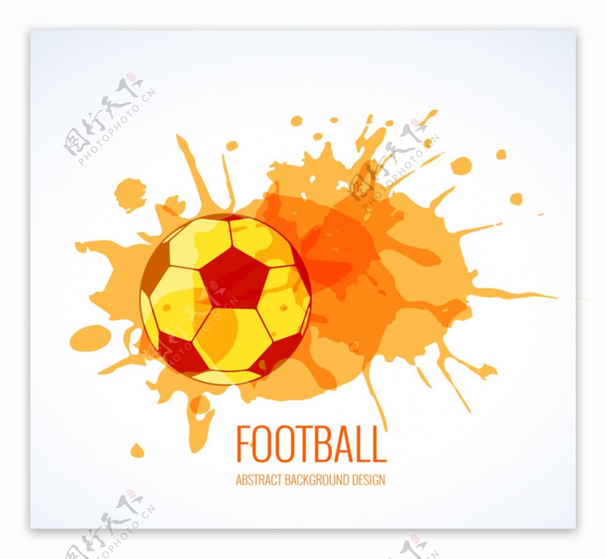 橙色水彩足球
