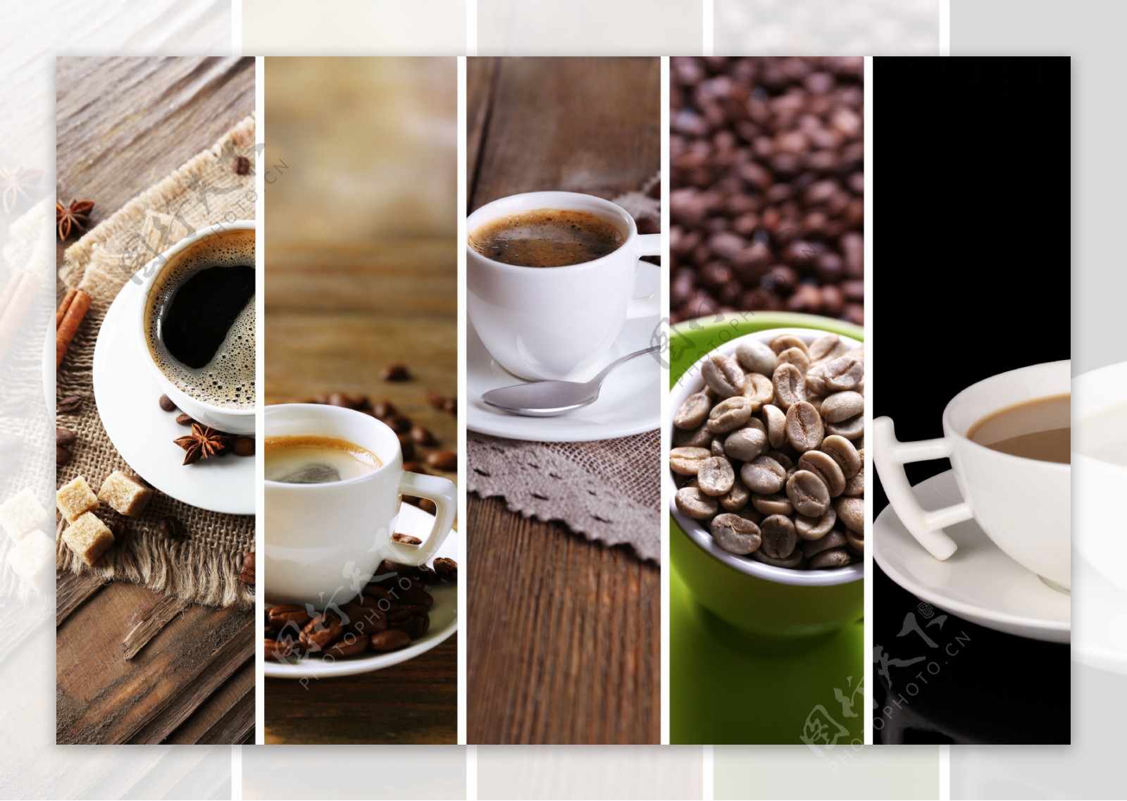 咖啡杯拼接图图片