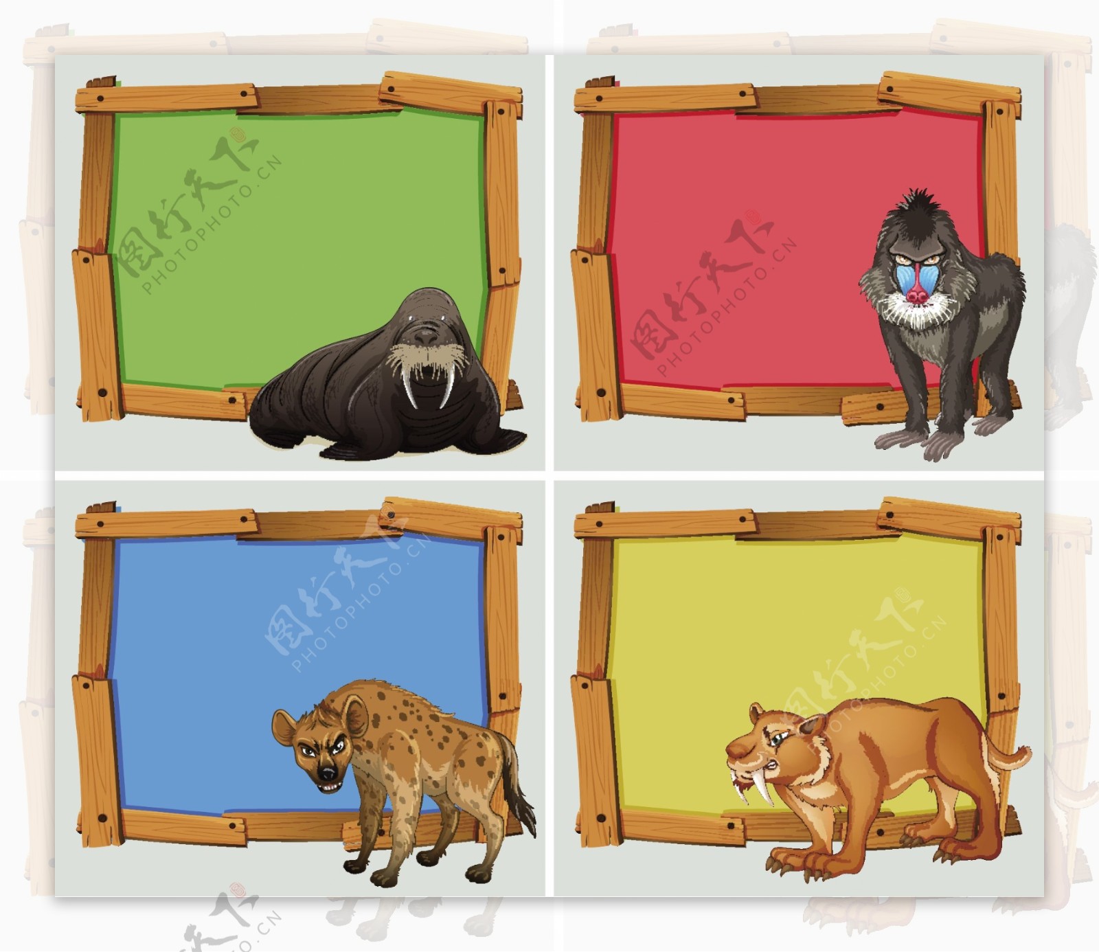动物标签板写字板背景