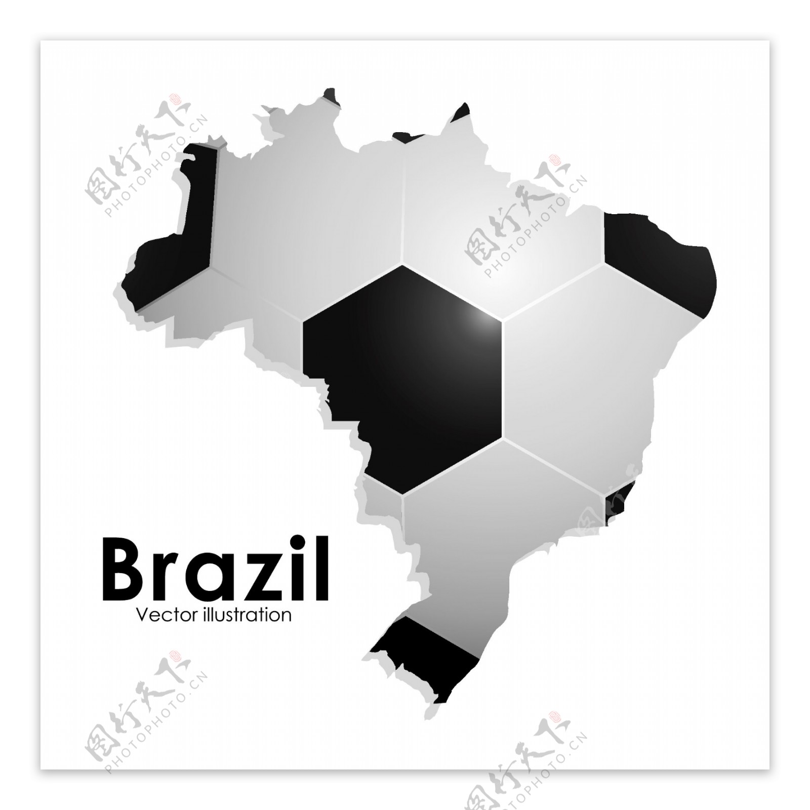 创意巴西足球海报矢量素材图片